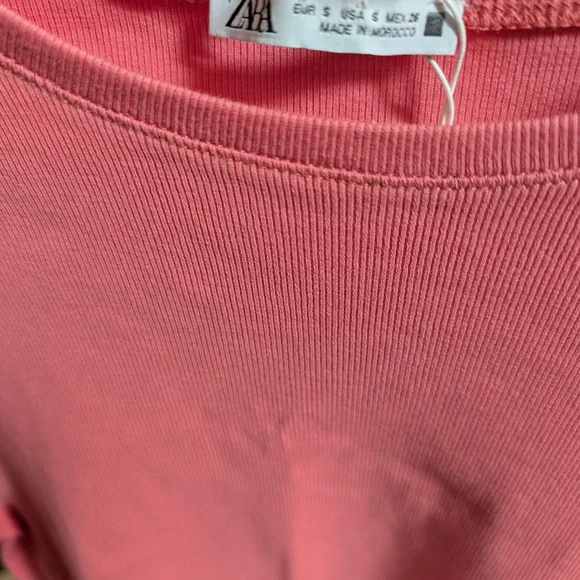 Zara Pink Ruffle Sleeve Tee - Picture 3 of 3